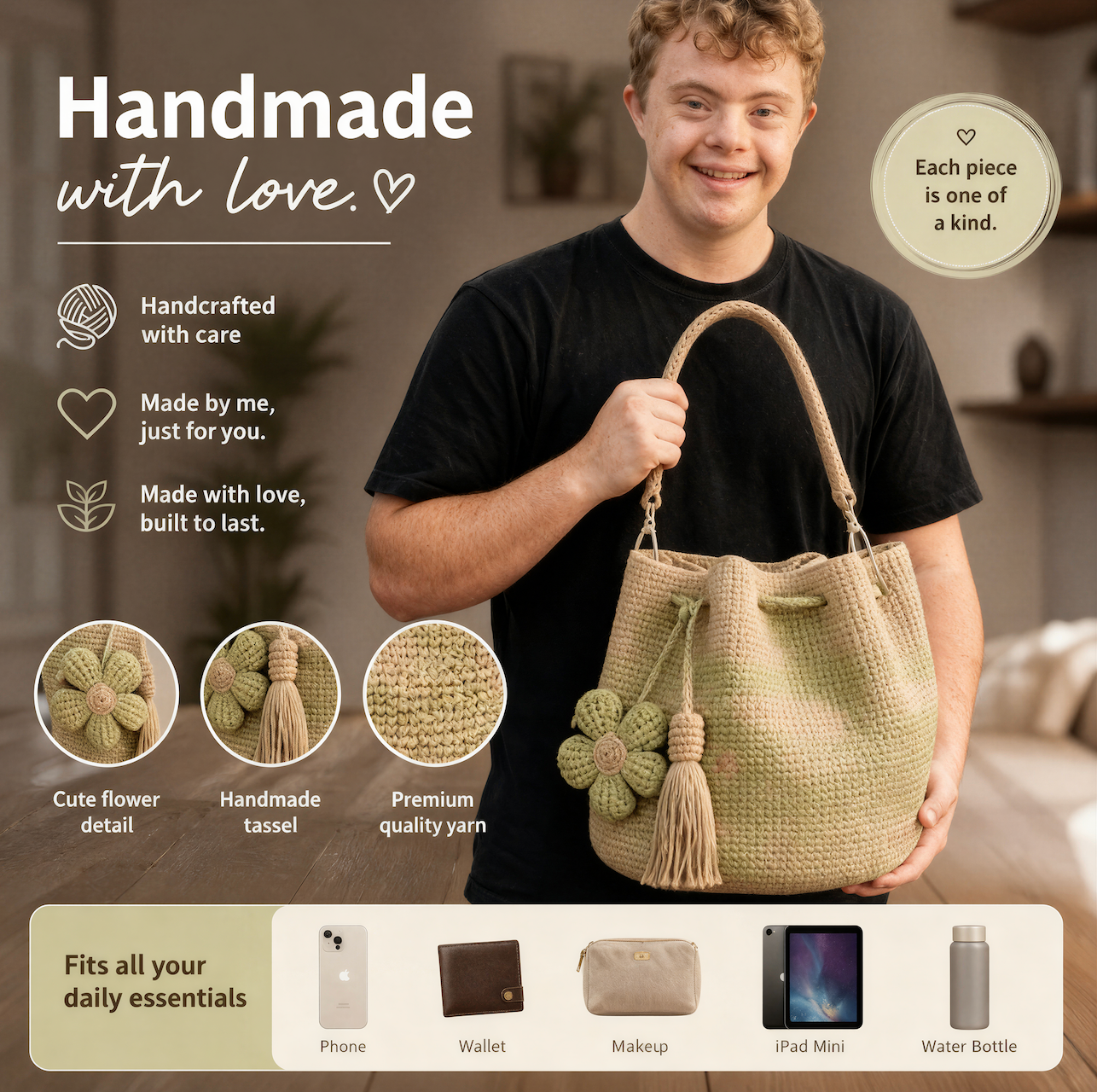 Finn's Handmade Crochet Flower Bags