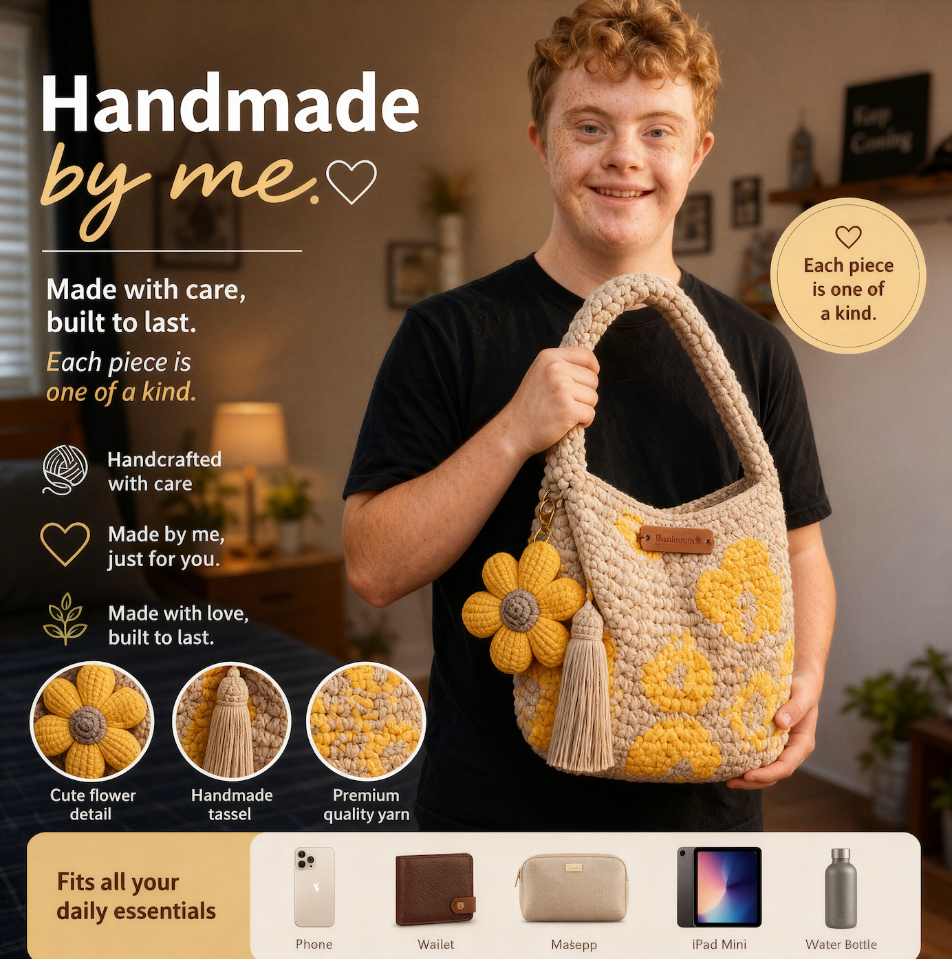 Finn's Handmade Crochet Flower Bags